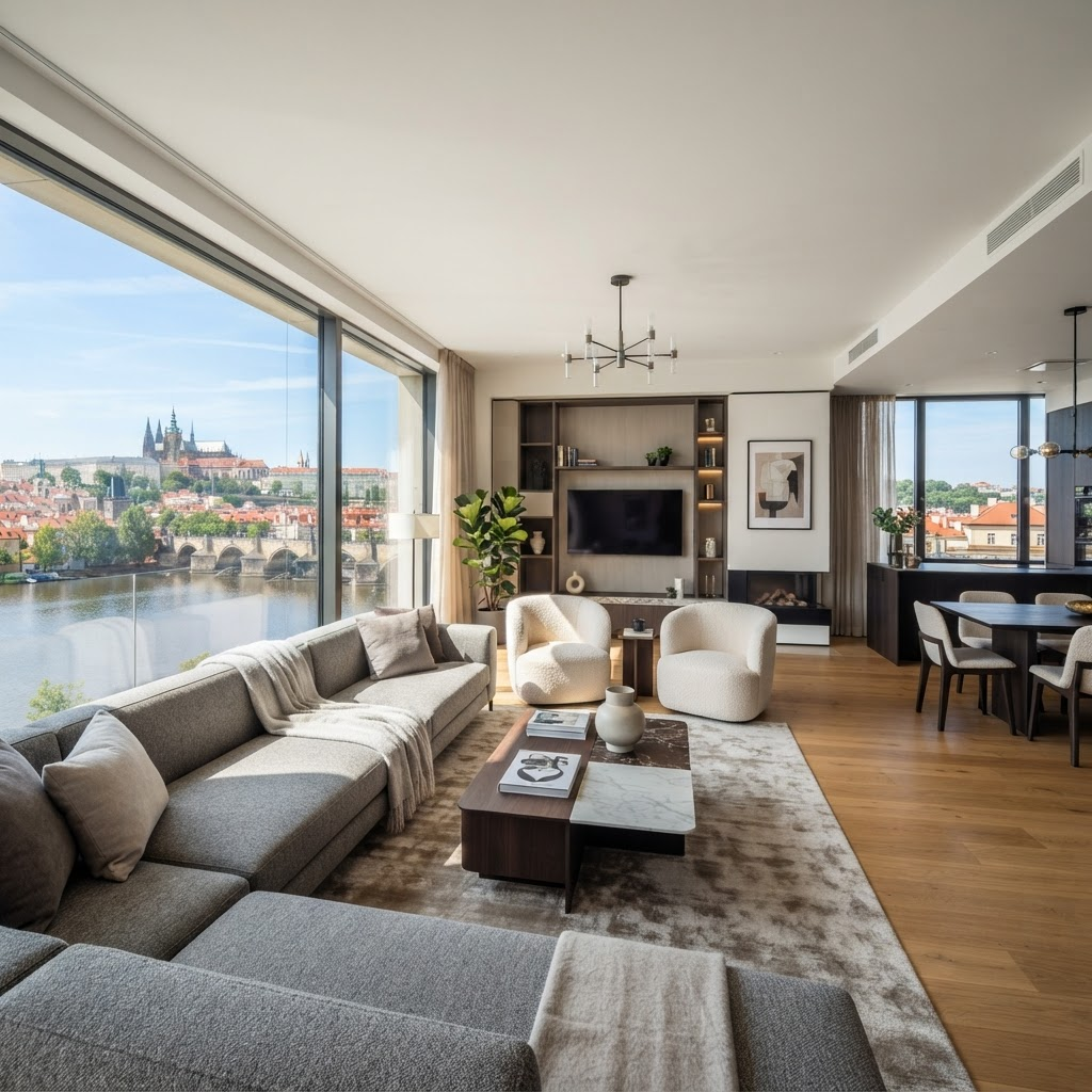 Luxusní byt 3+kk s výhledem na Vltavu