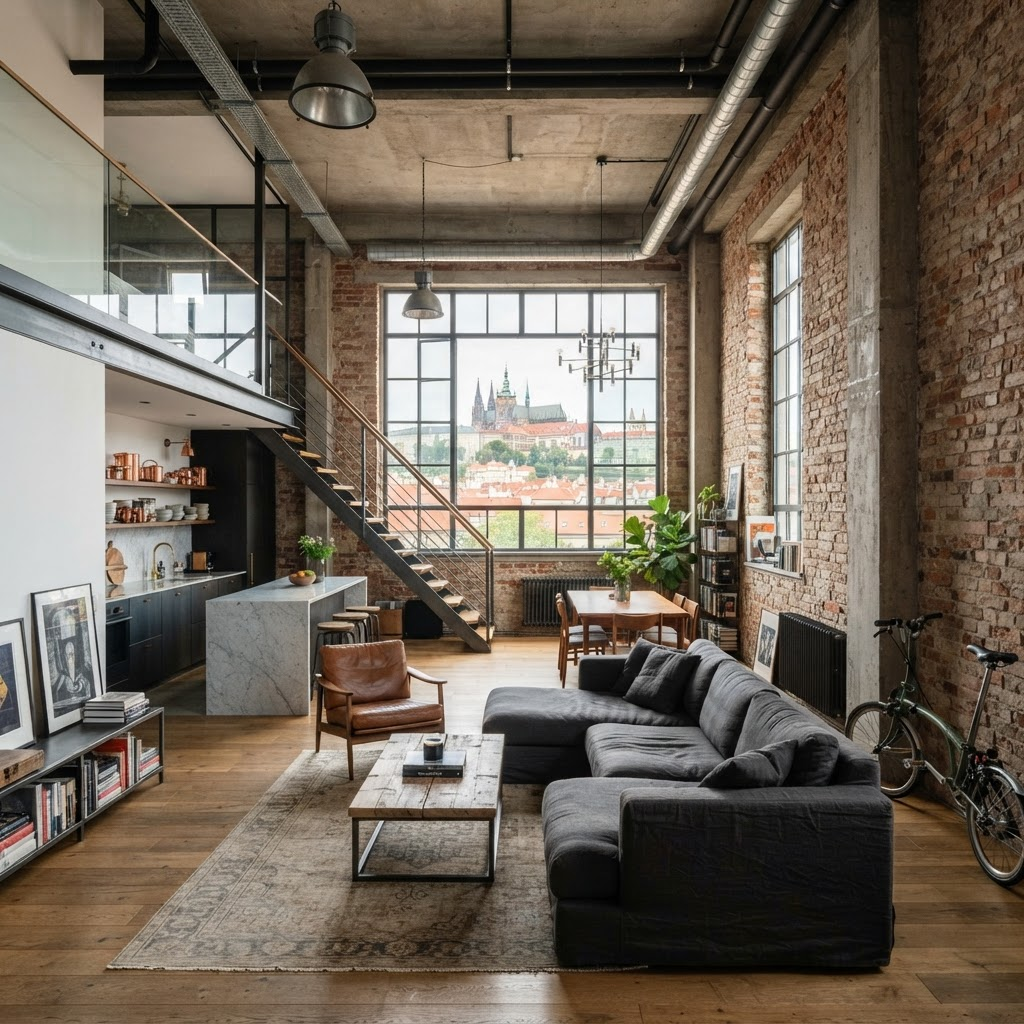 Loft apartment v centru Prahy